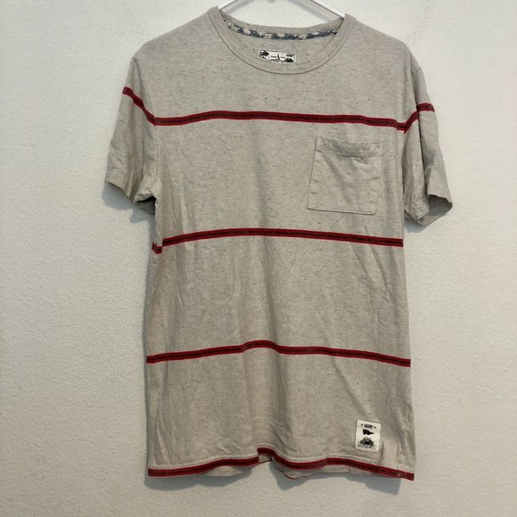 Vans Joel Tudor Surfer Collection Gray Shirt Red Stripes Men Size Medium - Picture 1 of 12